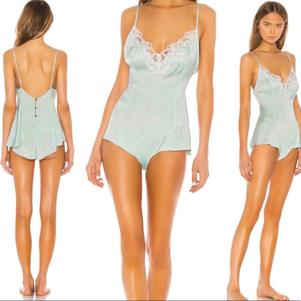 NWT XS Free People Luella romper mint green discontinued new w tag FINAL PRICE